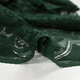 Dentelle polyester bohème vert forêt