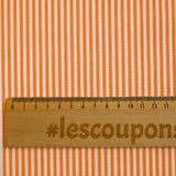 Popeline de coton tissée-teinte rayée 3mm mandarine