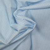 Cotton printed mini polka dots sky white background