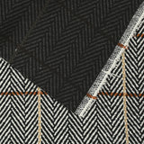 Laine mélangée thermocollée ligne marron et beige fond chevrons