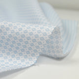 Cotton printed mini polka dots sky white background