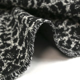 Jacquard de laine mélangée animal sauvage noir et blanc
