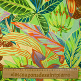 Crêpe viscose imprimé jungle en dessin vert