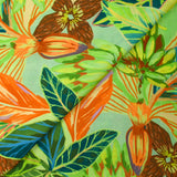 Crêpe viscose imprimé jungle en dessin vert