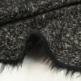 Wool blend herringbone curls 85mm black and ecru