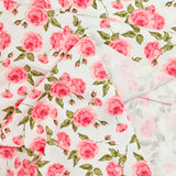 Cotton printed rosier white background