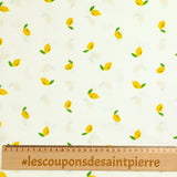 Fondo blanco de limón con estampado de algodón