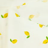 Fondo blanco de limón con estampado de algodón