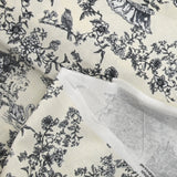 Coton imprimé toile de Jouy Maël gris fond écru