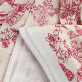 Cotton printed toile de Jouy Maël burgundy ecru background