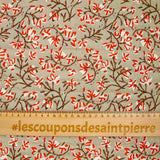 Coton matelassé double face branche taupe et blanc au mètre