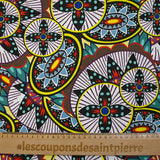 Coton imprimé ethnique Veendam marron et noir