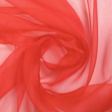 Mousseline de 100% soie unie rouge corail