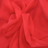 Mousseline de 100% soie unie rouge fraise