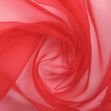 Mousseline de 100% soie unie rouge fraise