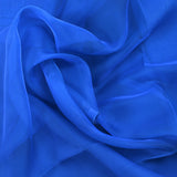 Mousseline de 100% soie unie bleu azur
