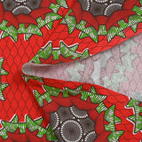 Coton imprimé ethnique Venlo fond rouge