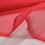 Mousseline de 100% soie unie rouge fraise