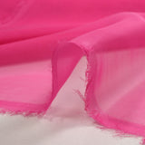 Mousseline de 100% soie unie rose