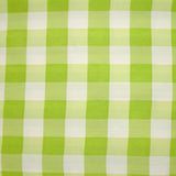 Polyviscose tissée-teinte vichy 30 mm blanc et vert pomme