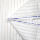 Coton lin rayé Lurex doré fond blanc