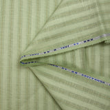 Coton lin rayé Lurex doré fond vert pastel