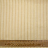 Coton lin rayé Lurex doré fond crème brûlée