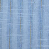 Coton lin rayé Lurex doré fond bleu layette