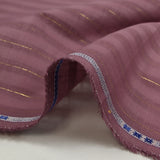 Lino algodón rayas Lurex dorado fondo rosa viejo