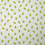 Jersey pointelle coton imprimé poire fond blanc cassé