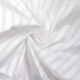 Coton lin rayé Lurex doré fond blanc