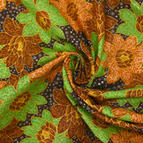 Coton imprimé éclat d'hiver fond marron