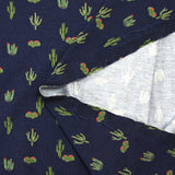 Jersey de viscose imprimé cactus fond marine