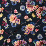 Jersey viscose imprimé un mini air floral fond bleu nuit
