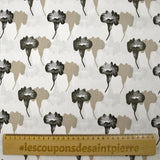 Popeline de coton imprimée ombres et liserons fond blanc