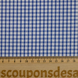 Coton Vichy 3mm bleu roi