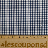 Coton Vichy 3mm bleu marine
