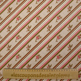 Popeline de coton imprimée diagonale de fleurs fond beige