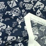 Cotton Popeline Printed Christmas Pampille Marine Foundation