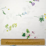Popeline de coton imprimée collection de fleurs fond blanc
