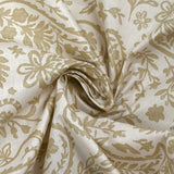 Popeline de coton imprimée cachemire beige fond blanc cassé
