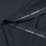 Tejido para traje fantasía mezcla lana azul oscuro y negro