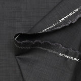 Tissu tailleur laine mélangée fantaisie anthracite fond noir