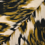 Viscose imprimée feuilles mystiques ocre fond beige