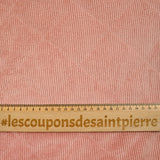 Velours de polyester côtelé matelassé envers sherpa vieux rose