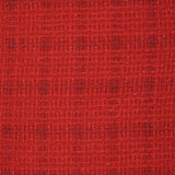 Tweed de polyester Lurex carreaux ligne noire fond rouge