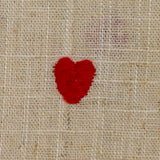 Lin viscose brodé coeur fond ficelle