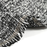 Tweed de polyester Lia blanc et noir