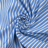 Coton tissé-teint Rudy rayé 3 mm blanc fond bleu ciel