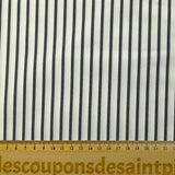 Coton tissé-teint Rudy rayé 3 mm noir fond blanc